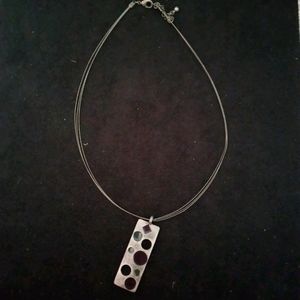 Metal Gem tag Necklace
